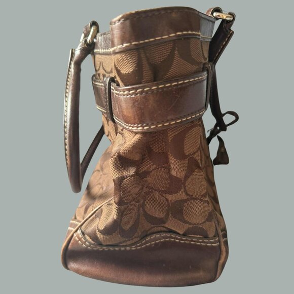 Coach Hampton Signature Large Shoulder Tote – Chocolate Brown Logo Canvas 8K07 - Picture 7 of 7